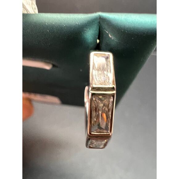 CZ half hoop earrings in sterling silver - Picture 10 of 14